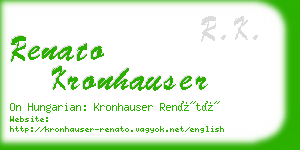 renato kronhauser business card